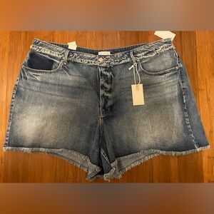 Good American Shorts NWT Bombshell High Waist Blue 22 Plus 3.5" inseam